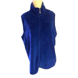 2000s Fuzzy Blue Quilted Buttery Soft Women's Vest XXL